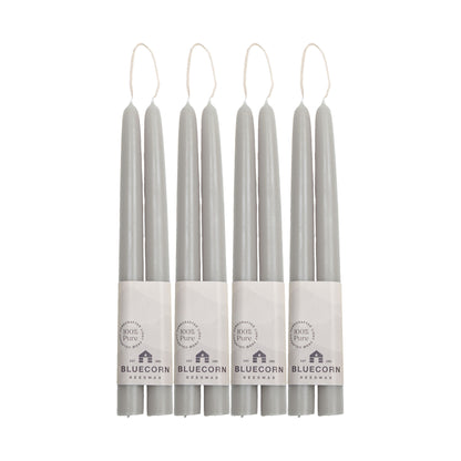 light dove gray beeswax taper candles bluecorn candles