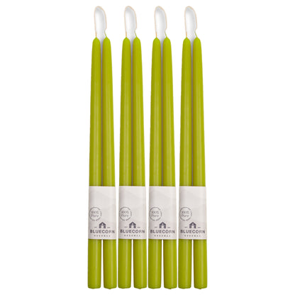 tall candles light green candles taper candles bluecorn candles beeswax candles