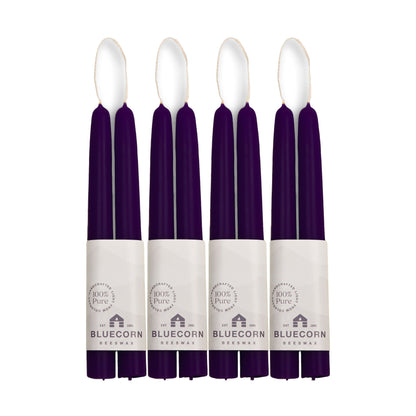 dark purple candlesticks bluecorn beeswax taper candles