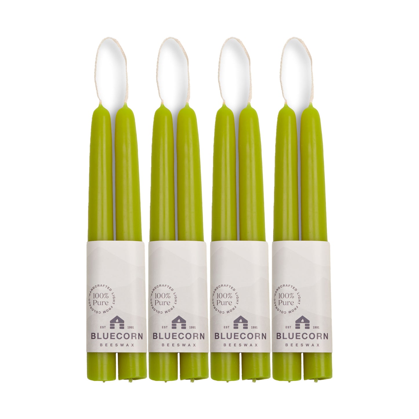 bluecorn candles light green taper candles pure beeswax candles