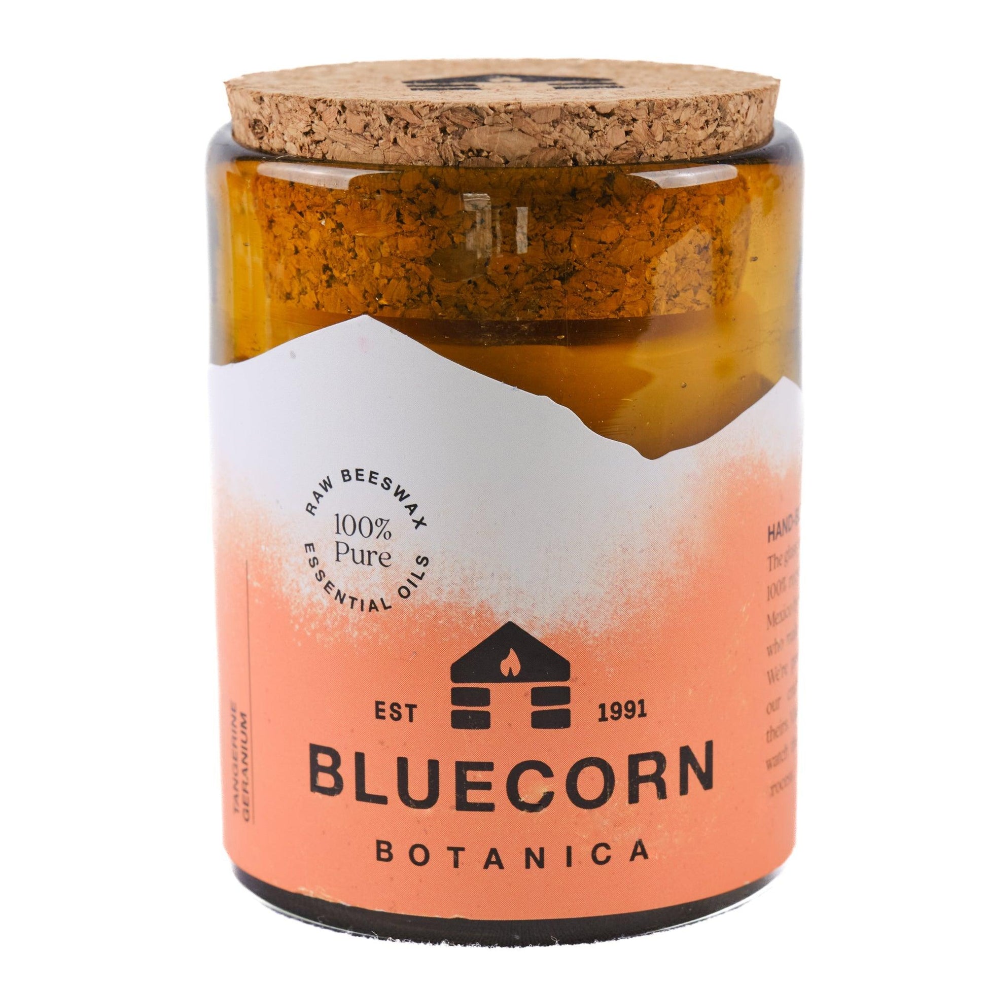 Beeswax Botanica Candle in Blown Glass Gift Box - Bluecorn Candles