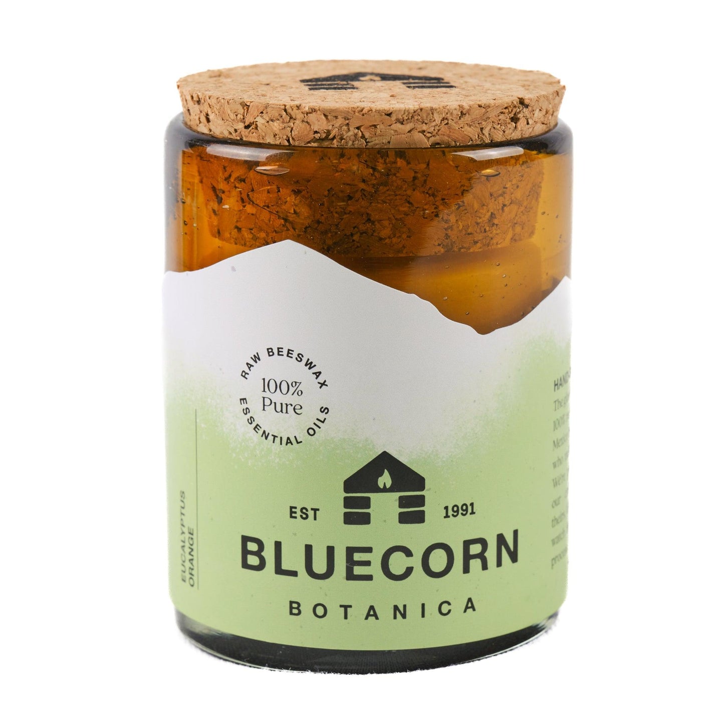 Beeswax Botanica Candle in Blown Glass Gift Box - Bluecorn Candles