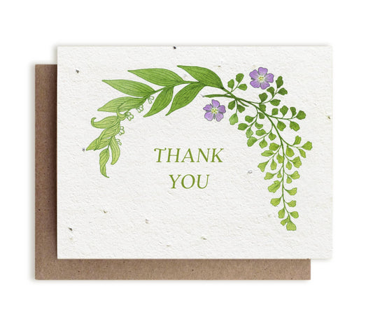 Botanical Thank You Plantable Herb Seed Card - Bluecorn Candles