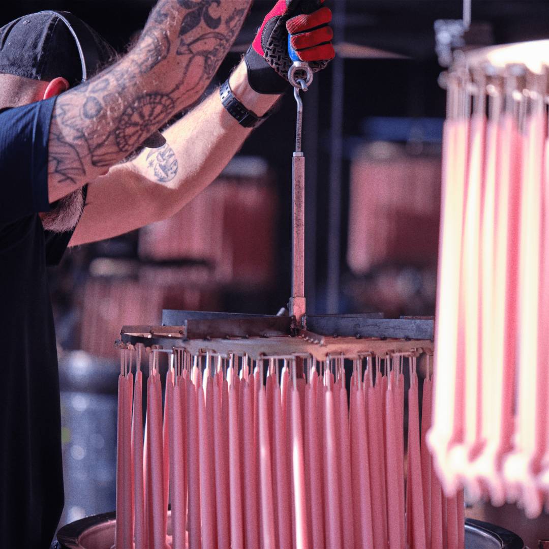 master dipper handcrafting bluecorn's pure beeswax taper candles