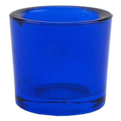 Cobalt recycled glass votive candle holder