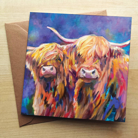 Cow Couple Greetings Card - Bluecorn Candles