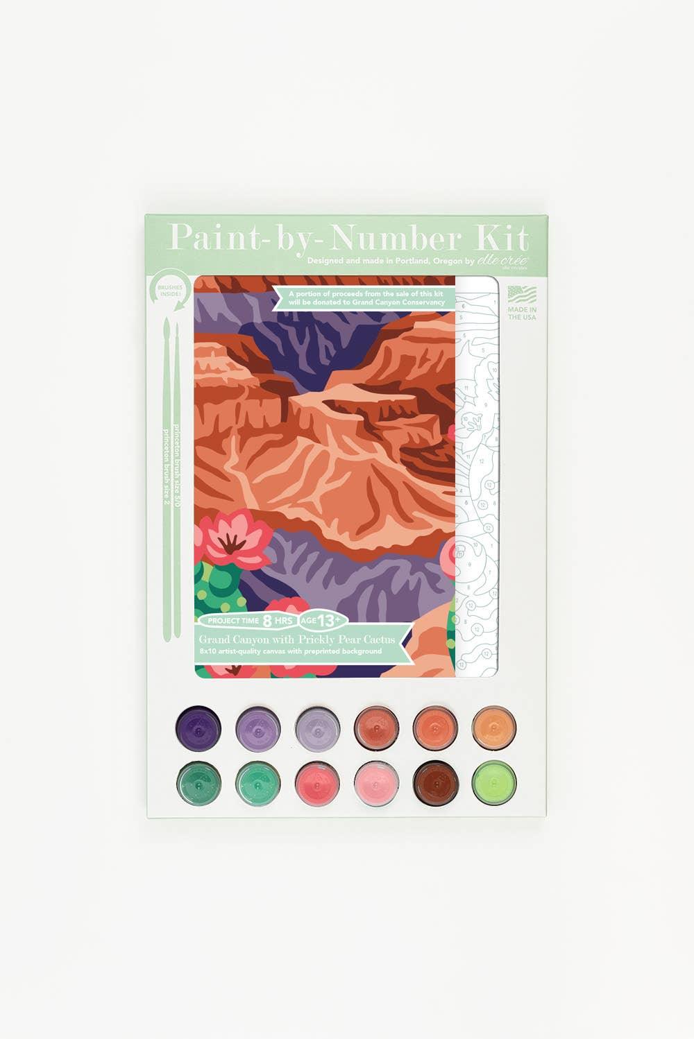 Grand Canyon with Prickly Pear Cactus Paint-by-Number Kit - Bluecorn Candles