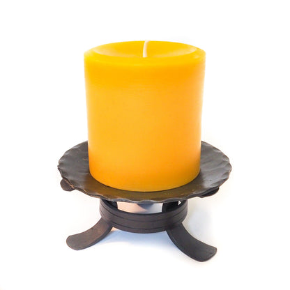 Hand Forged Pedestal Pillar Holder - Bluecorn Candles