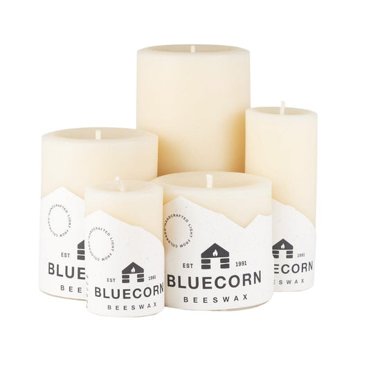 Pure Beeswax Pillar Candles - Bluecorn Candles