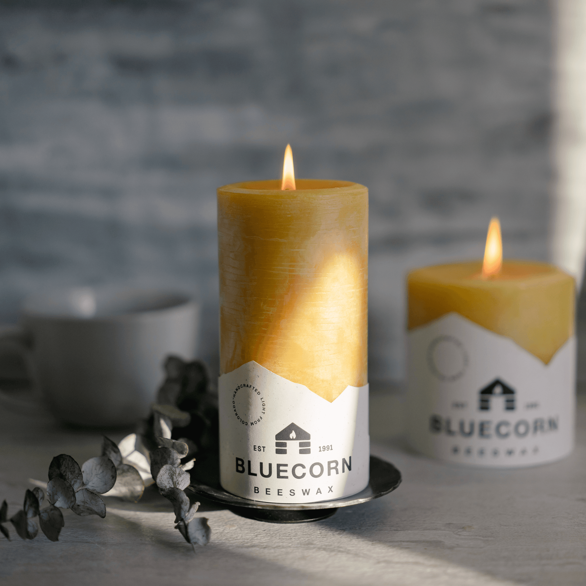 Large Beeswax Pillar Candles - Bluecorn Candles