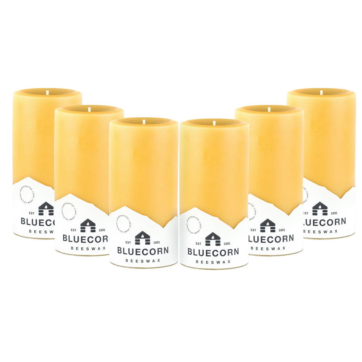 beeswax pillar candles bulk 6-pack of 3" x 6" large beeswax pillar candles